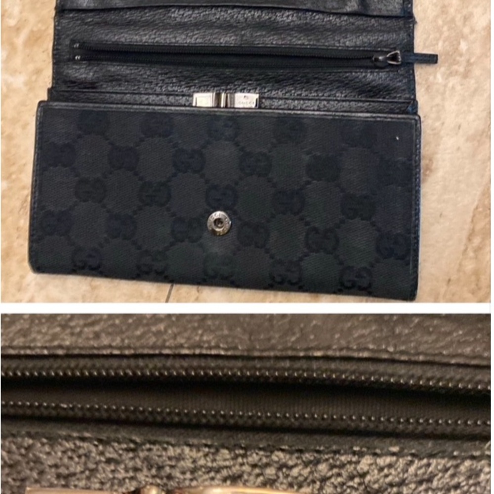 Gucci (2) authentic vintage Long Canvas and Leather Wallet and Free Gucci wallet - Picture 10 of 11